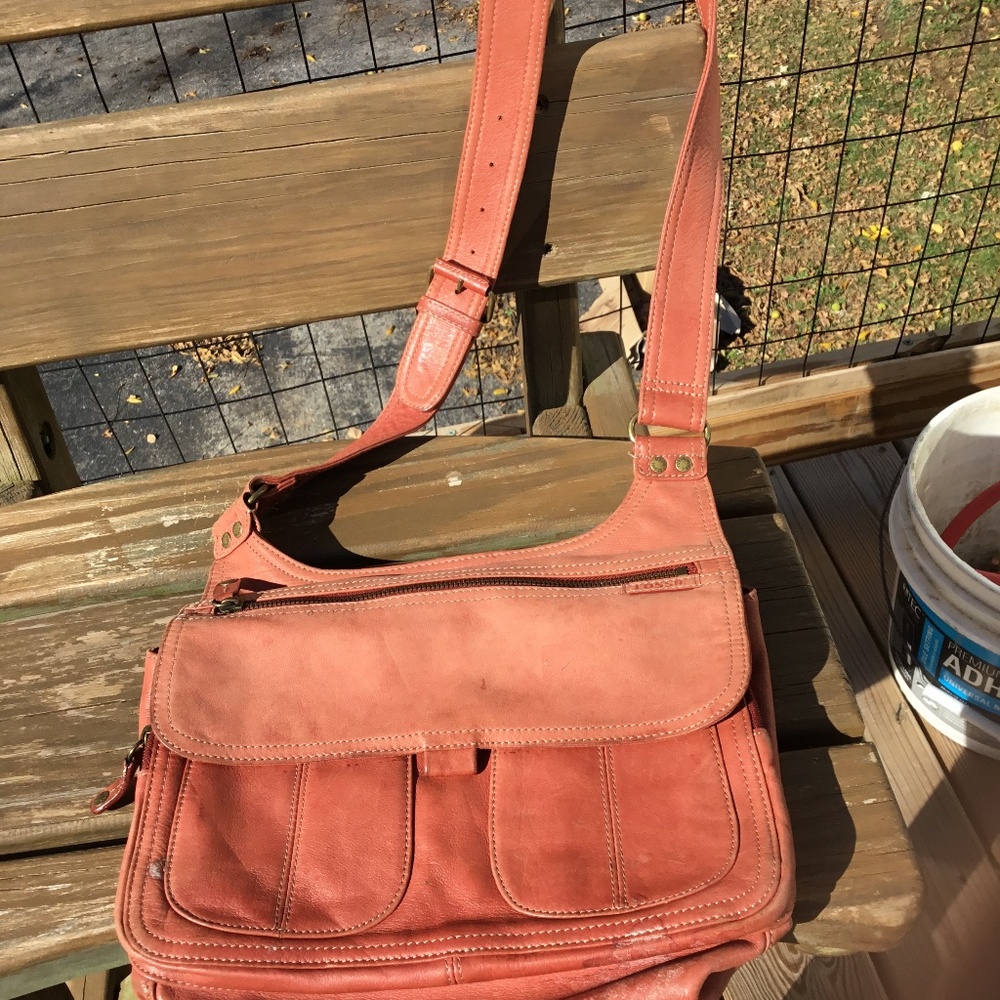 Vintage fossil leather crossbody bag